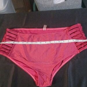 Red High-Waisted Bikini Bottoms